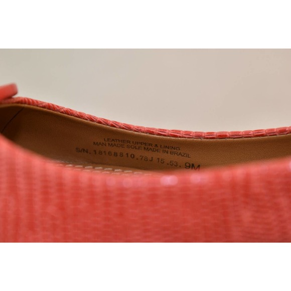 NIB TORY BURCH ORANGE MINI MILLER LIZARD PRINT LEATHER BIG REVA FLATS 8 BRAZIL - Picture 10 of 12